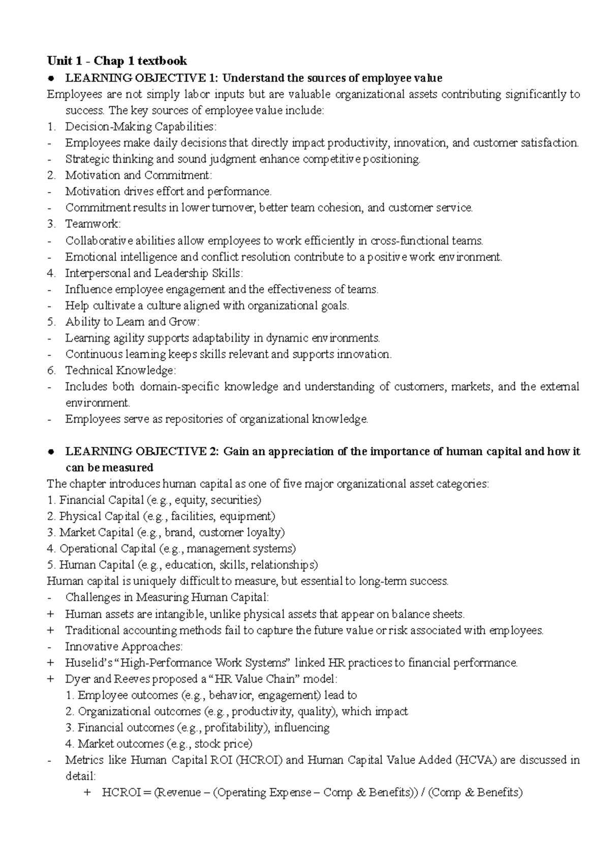 Unit 1-4: Key Concepts in Strategic HR Management and Performance ...