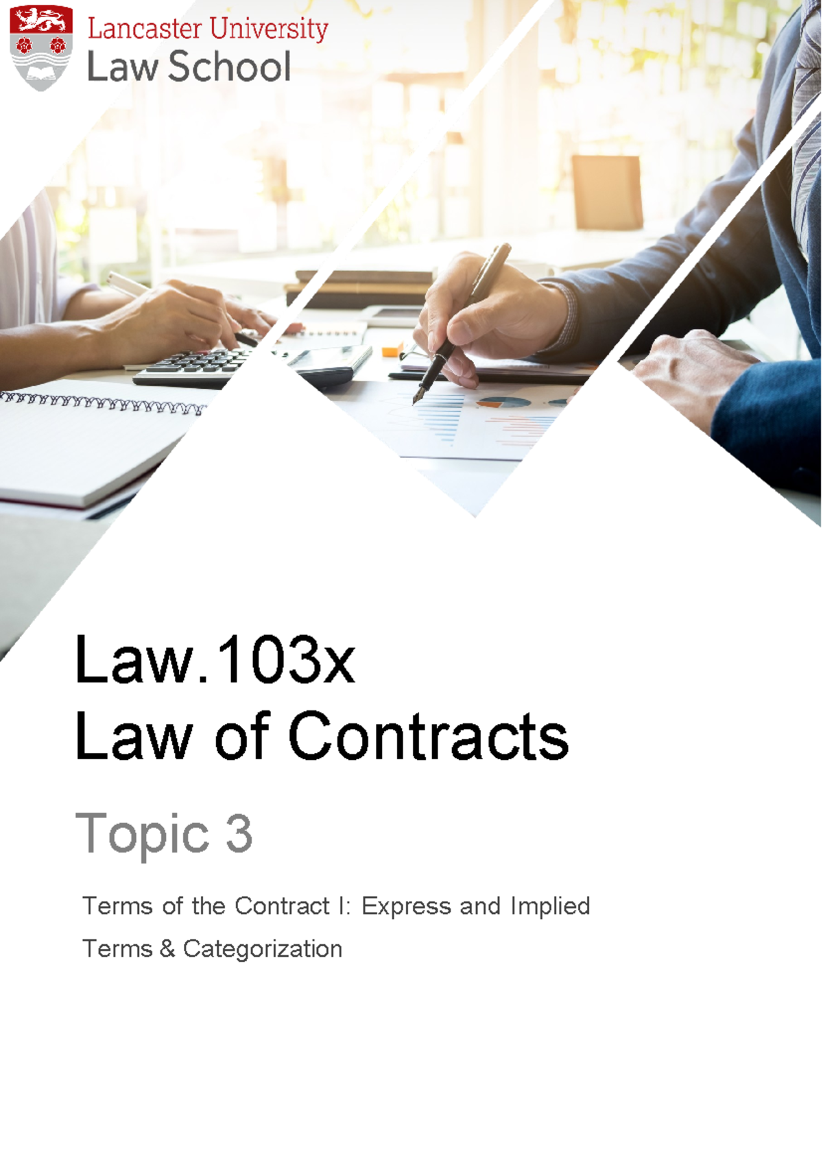 Law.103x: Contract Terms I - Express & Implied Analysis - Studocu