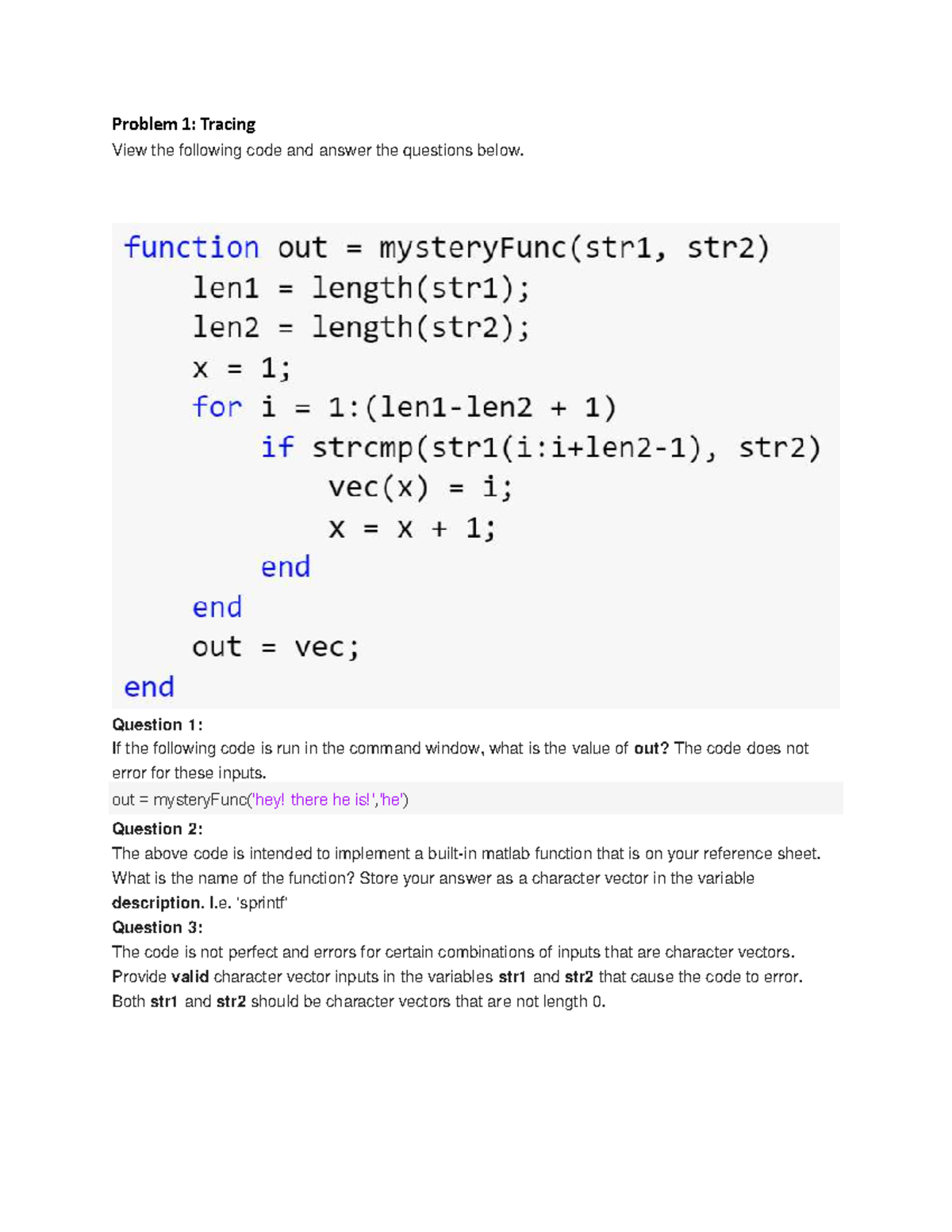 CS 1371 Exam 1: Problem Solving with MATLAB Functions - Studocu