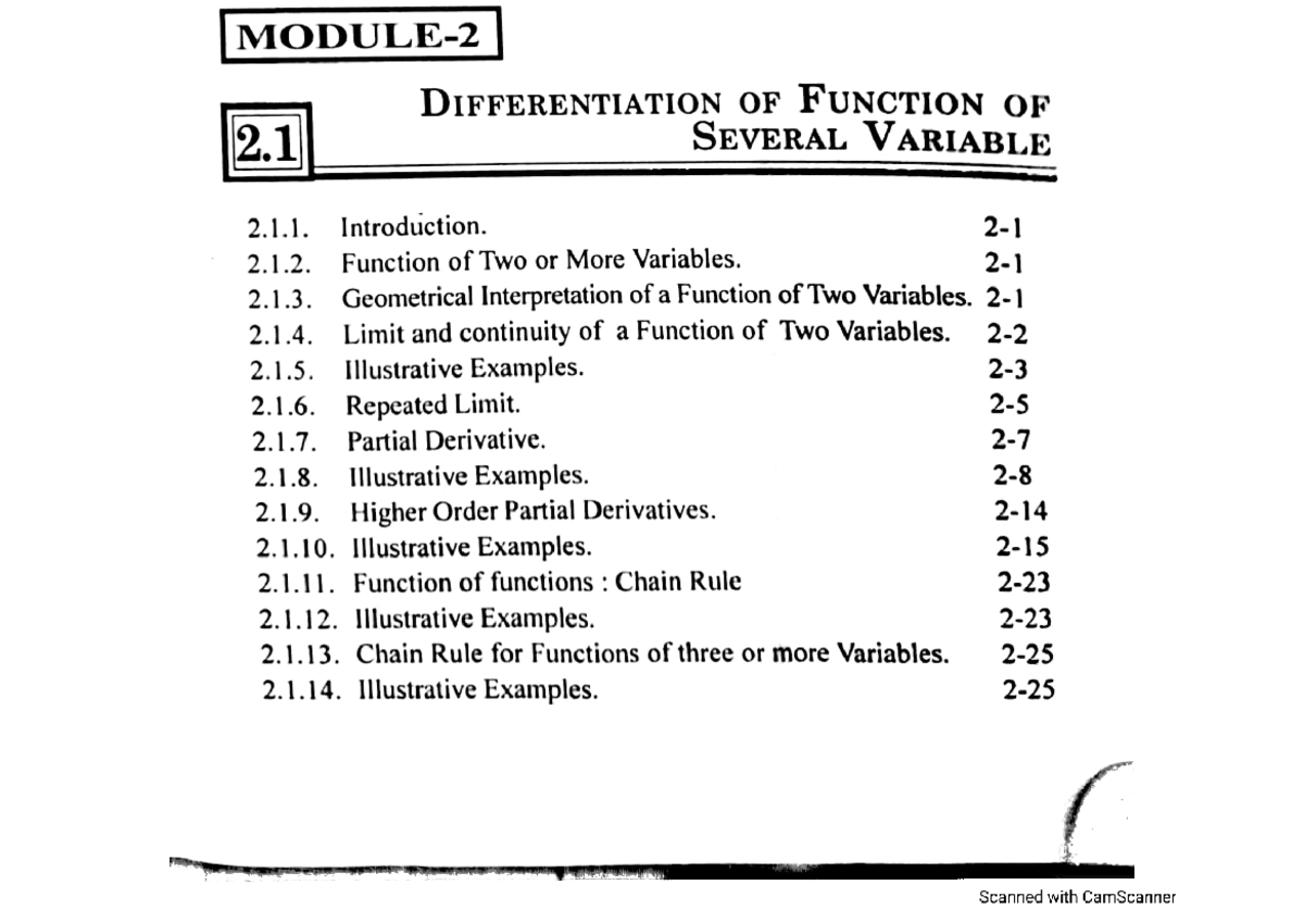 Differentiation of Functions of Several Variables - Engineering ...