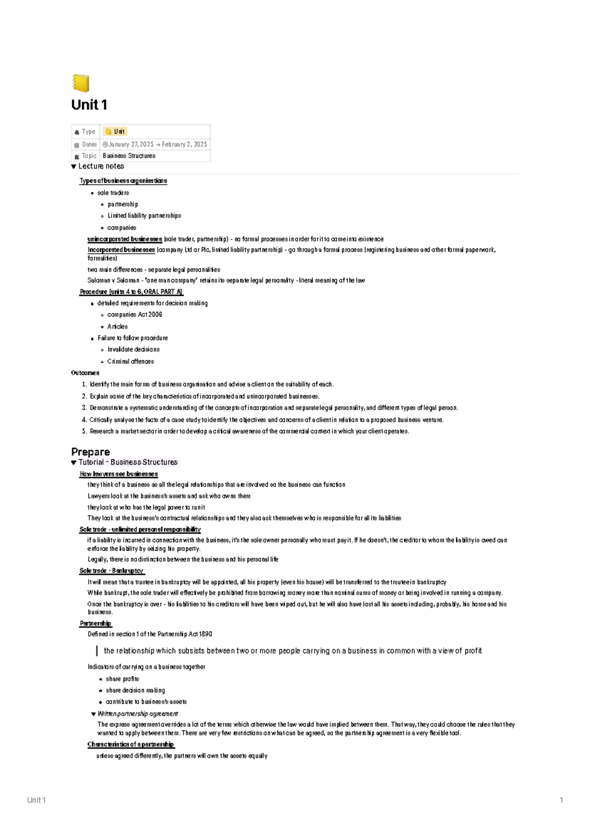 Final Exam Study Notes for Course 101: Key Concepts and Tips - 📒 Unit 1 ...