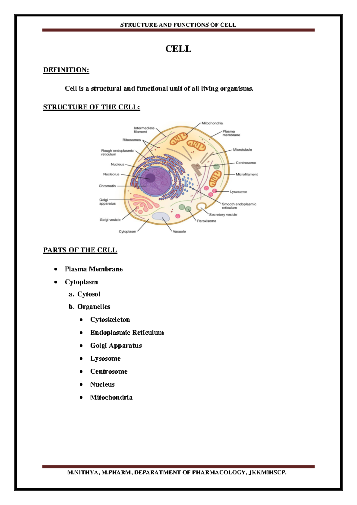 Structureandfunctionsofcell-231126143518-1be4434d - CELL DEFINITION ...