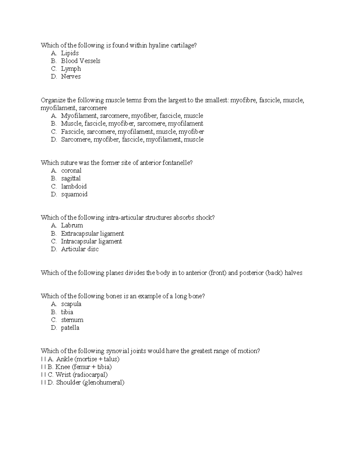 KIN 101 - Exam Review: Key Concepts and Question Samples - Studocu
