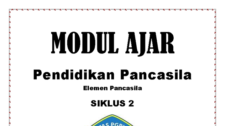 Modul Ajar Pendidikan Pancasila Kelas 1 SD - Fase A - Studocu