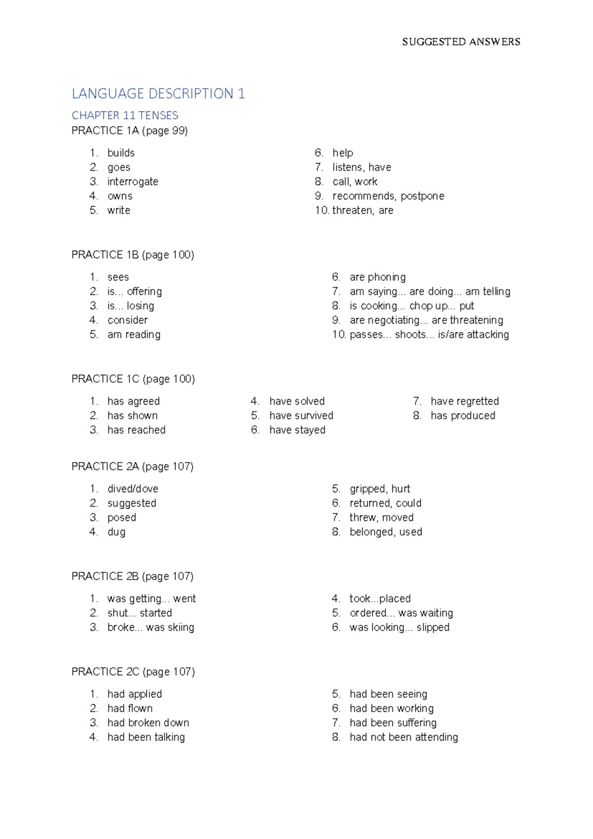 Answer Key for SPG LDS123: Language Description Exercises - Studocu