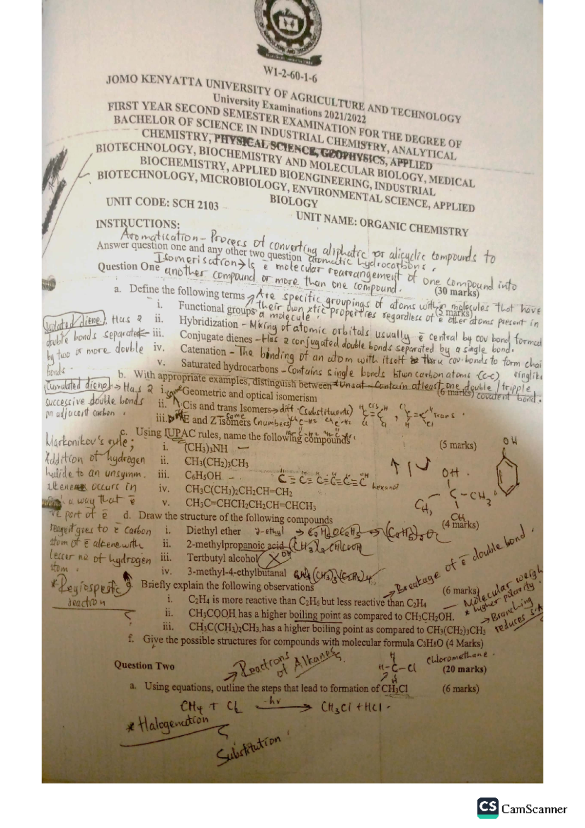 Organic Chemistry Lecture Notes and Study Guide - Studocu