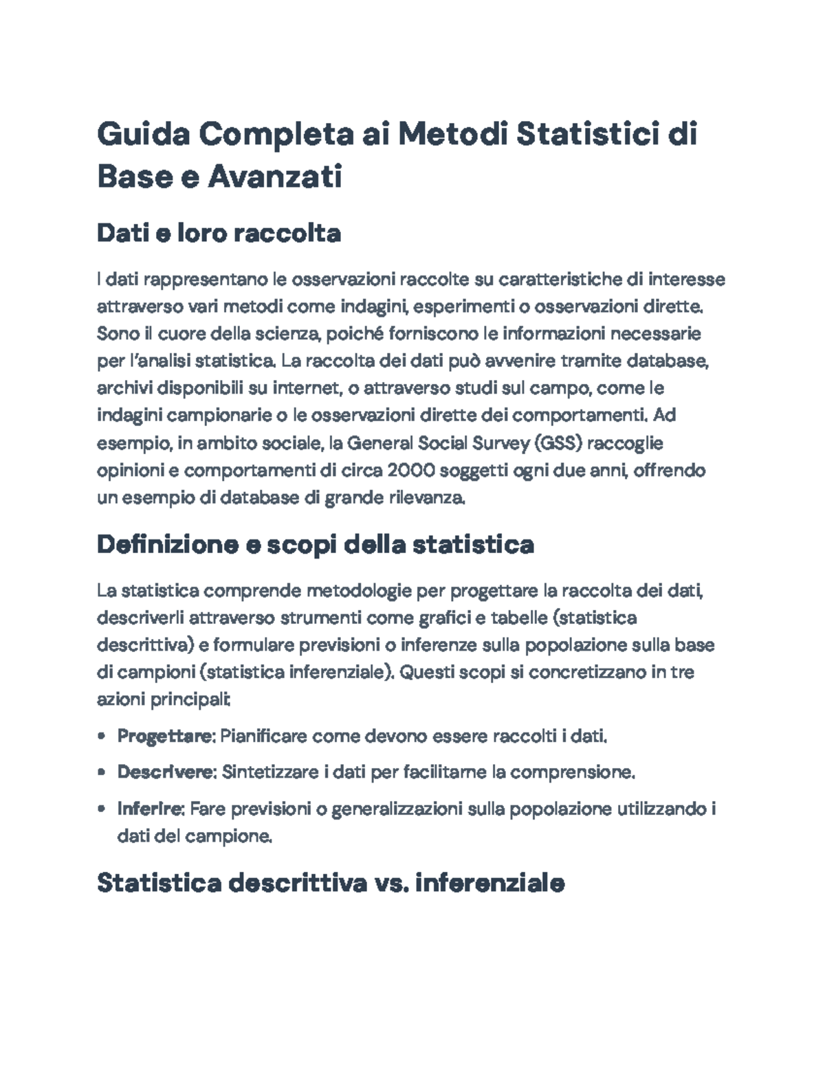 Guida Completa ai Metodi Statistici di Base e Avanzati: Raccolta Dati e ...
