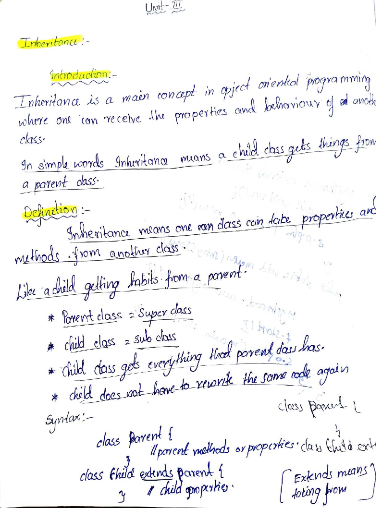Java Unit 3: Inheritance Concepts and Object Class Overview - Studocu