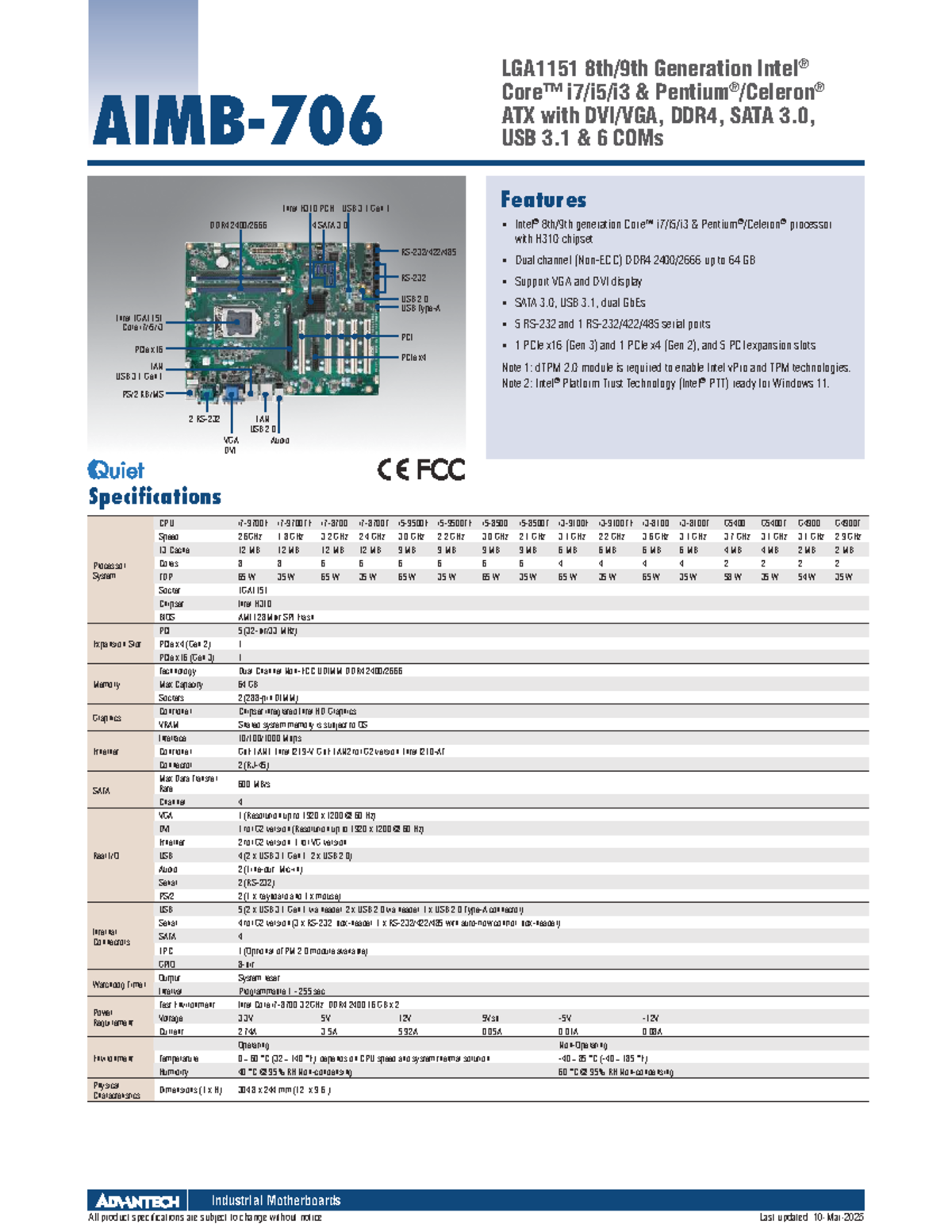 AIMB-706 - IPC Industrial Computer Specifications and Features - Studocu