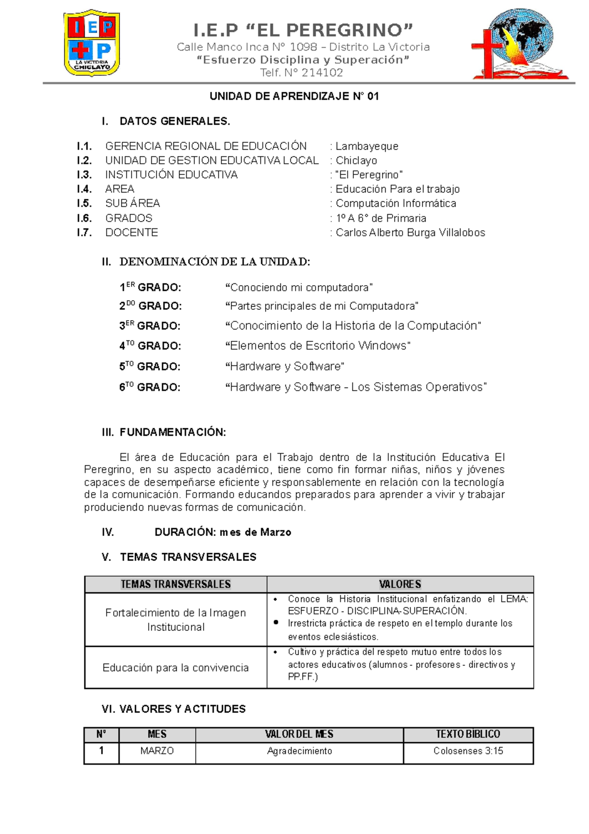 Unidades de Computación para Primaria: Guía Educativa y Actividades - Document Preview