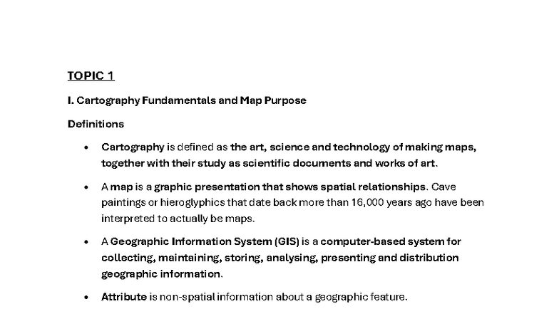 GMC 110 Cartography Notes: Key Concepts and Principles Overview - Studocu