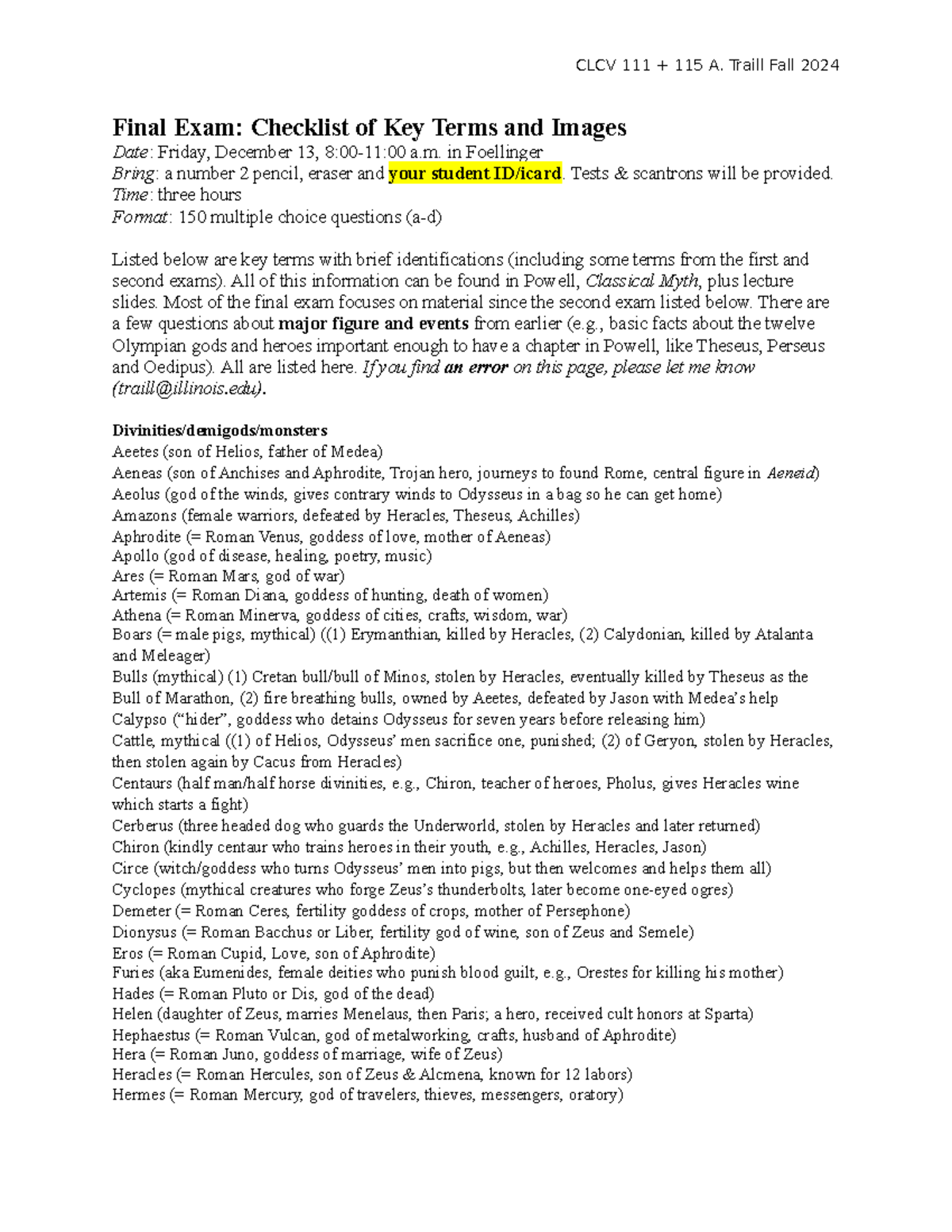 CLCV 111 + 115 Final Exam Study Guide: Key Terms & Concepts - Final ...