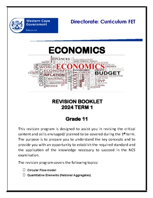 Economics P2 June Exam 2024 - Grade 11 Question Paper & Memo - Studocu