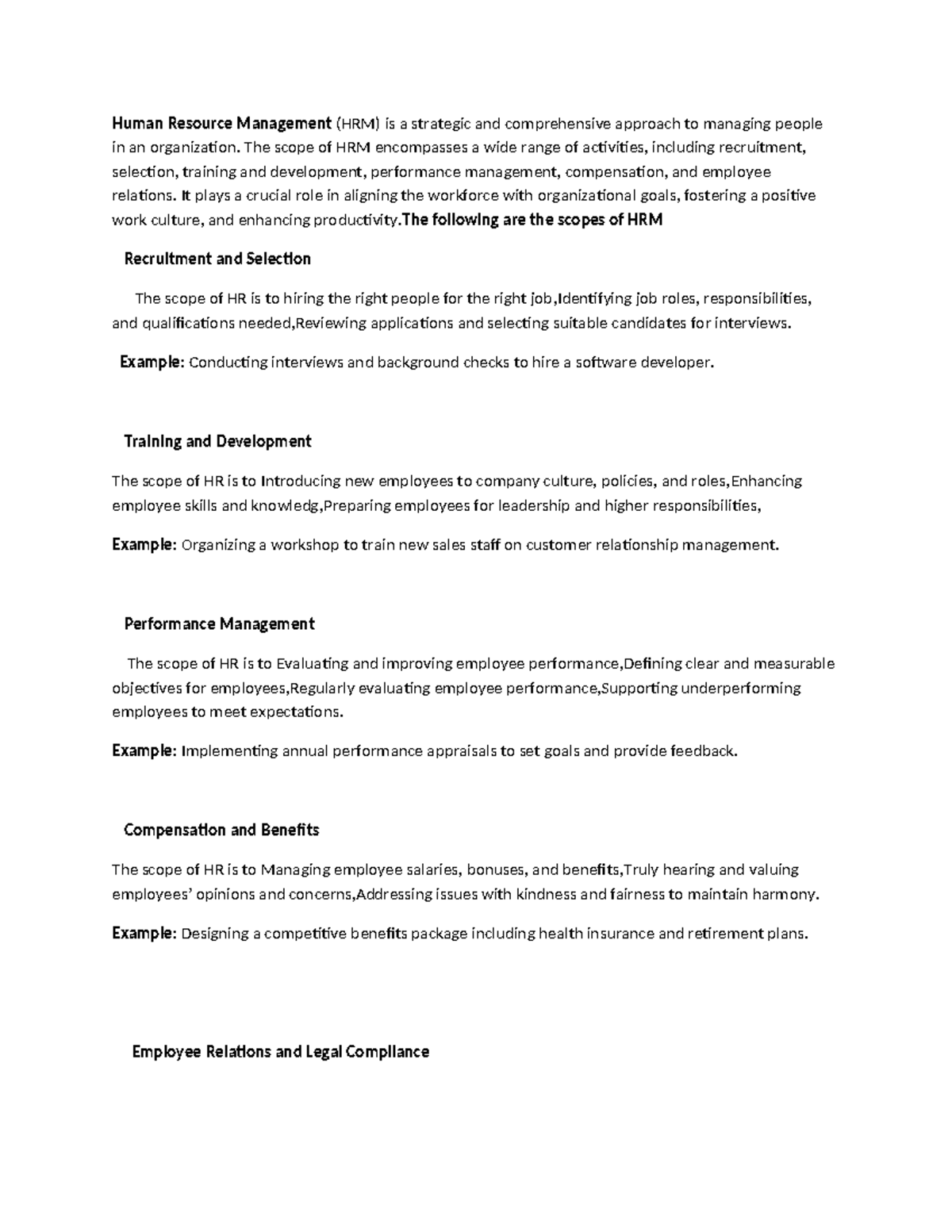 Scope of Human Resource Management (HRM): Key Activities and Examples ...
