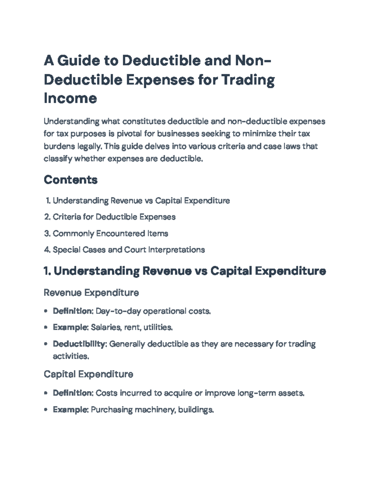 Guide to Deductible vs Non-Deductible Expenses for Trading Income - A ...