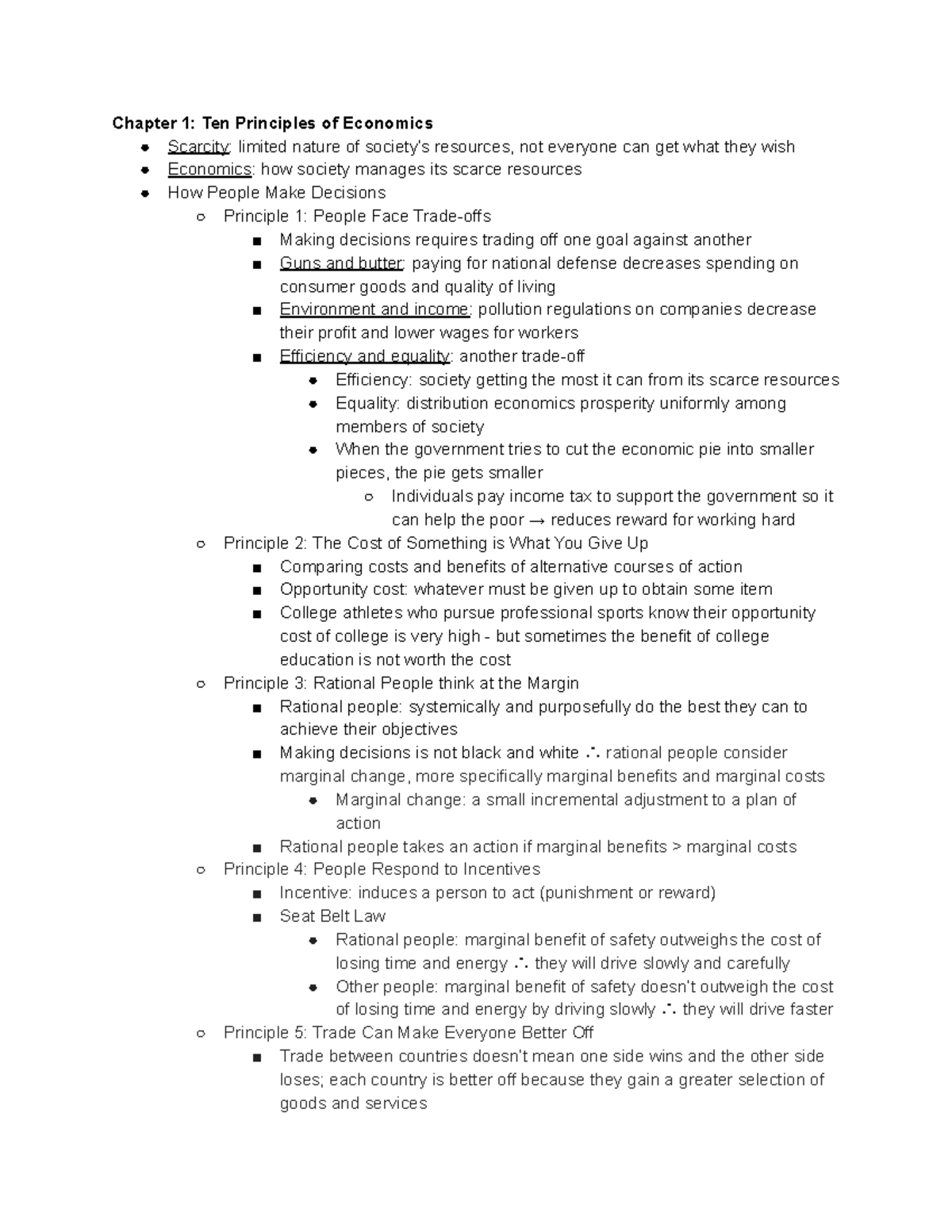 Ch. 1 Notes (AP Micro) - Chapter 1: Ten Principles of Economics ...