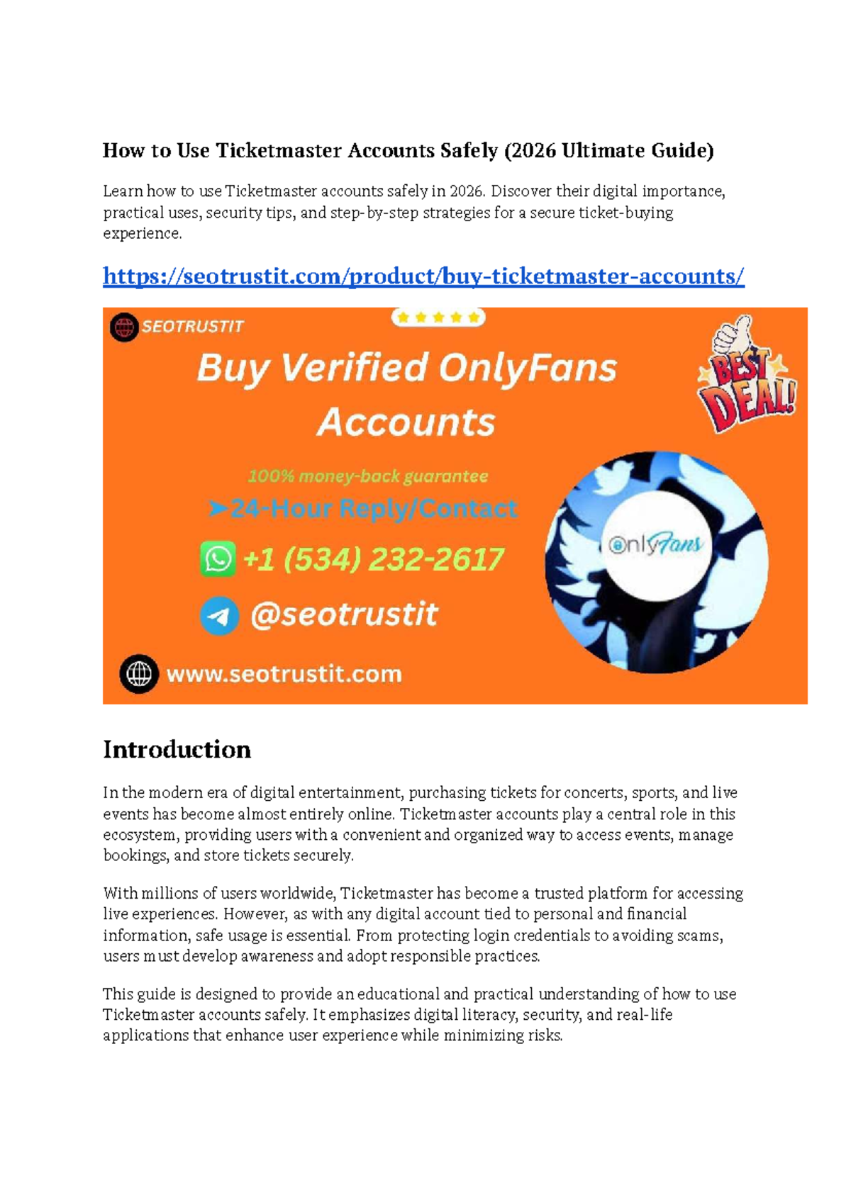 How to Use Ticketmaster Accounts Safely: 2026 Guide - Studocu