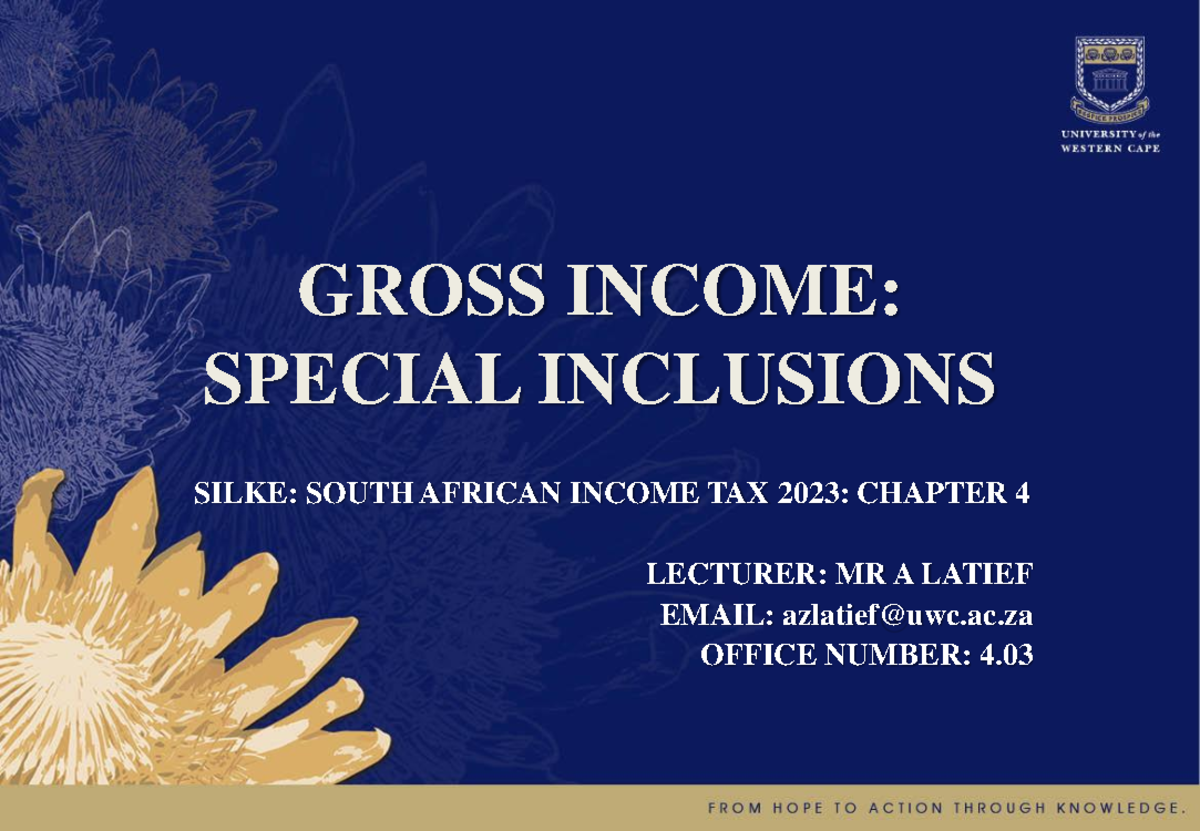 TAX 228 2023: Special Inclusions in Gross Income - Chapter 4 Notes ...