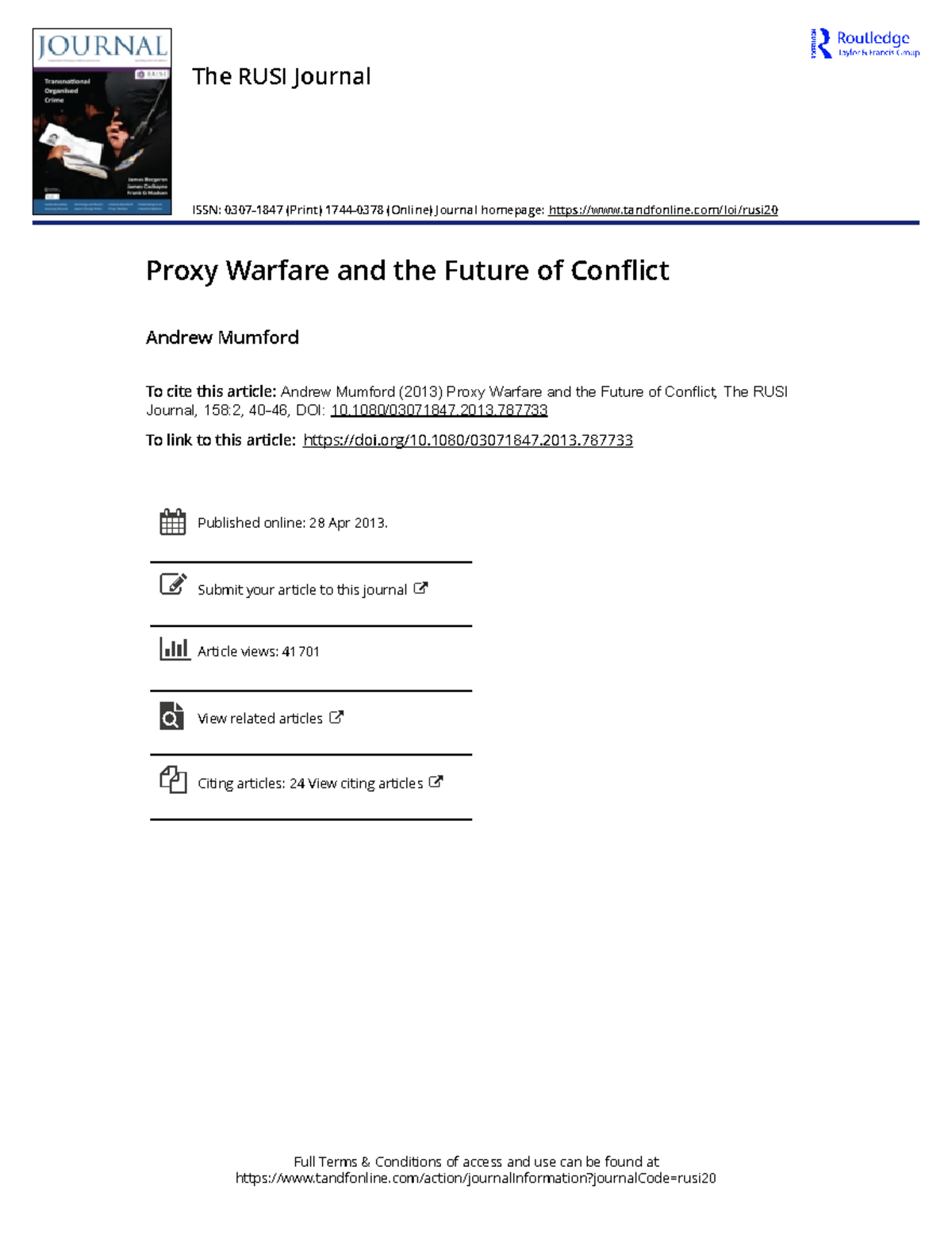 Proxy Warfare and the Future of Conflict: Key Dynamics and Trends - Studocu