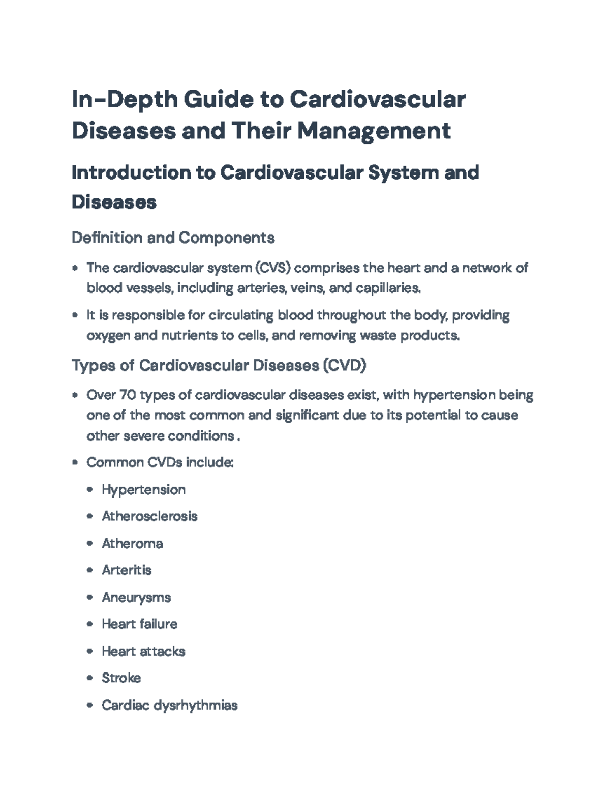 In-Depth Guide to Cardiovascular Diseases and Hypertension Management ...
