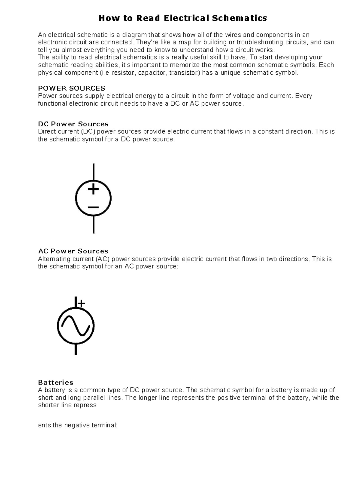 Understanding Electrical Schematics: A Comprehensive Guide - Studocu
