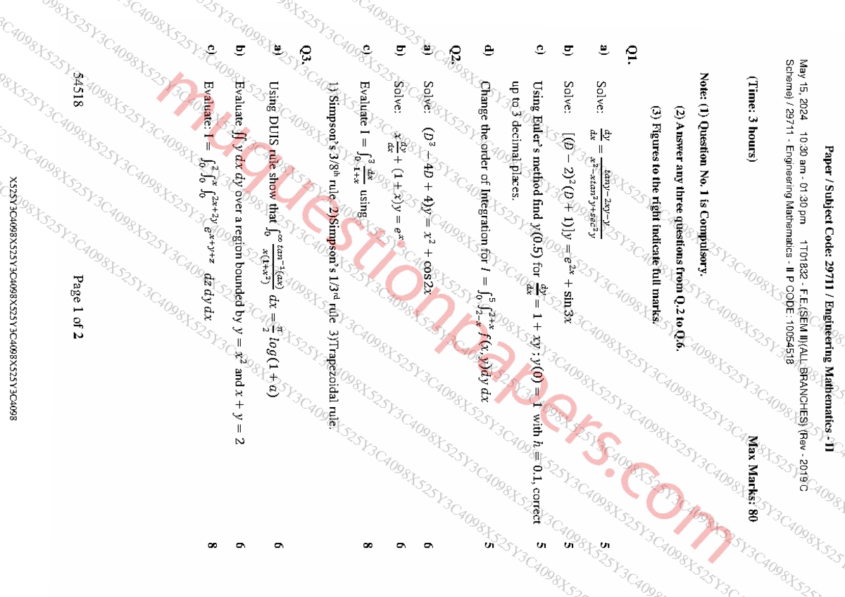 C4 29711 Engineering Mathematics II Final Exam Notes (May 2024) - Studocu