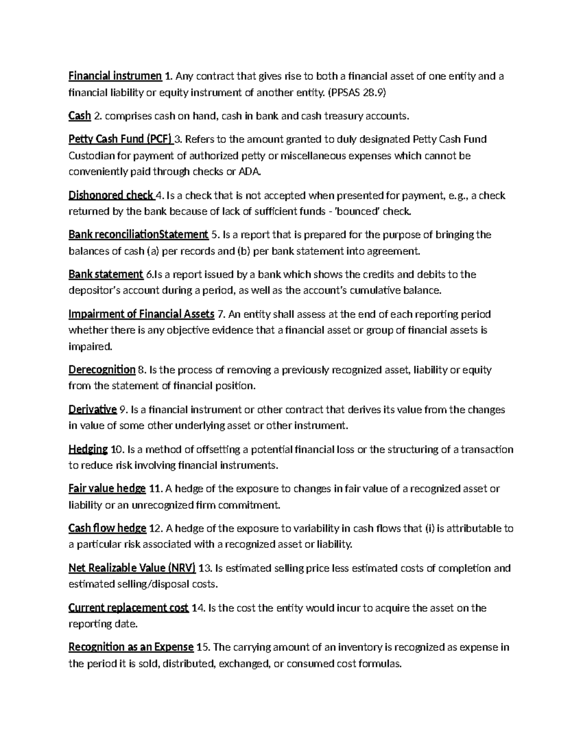 Chap-67-Financial Instruments Questionnaire - Studocu