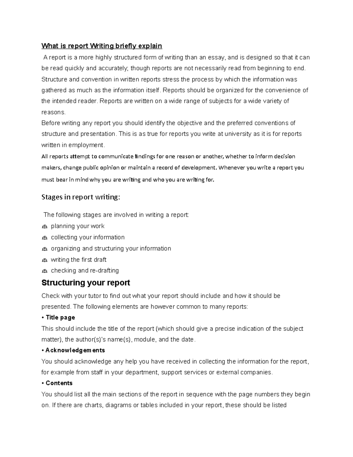 What is report briefly explain - What is report Writing briefly explain ...