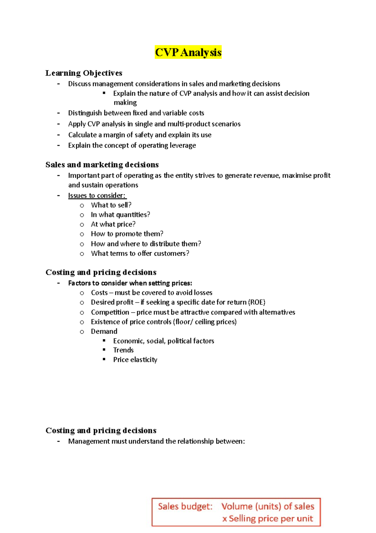 CVP Analysis: Key Concepts and Applications for Effective Decision ...