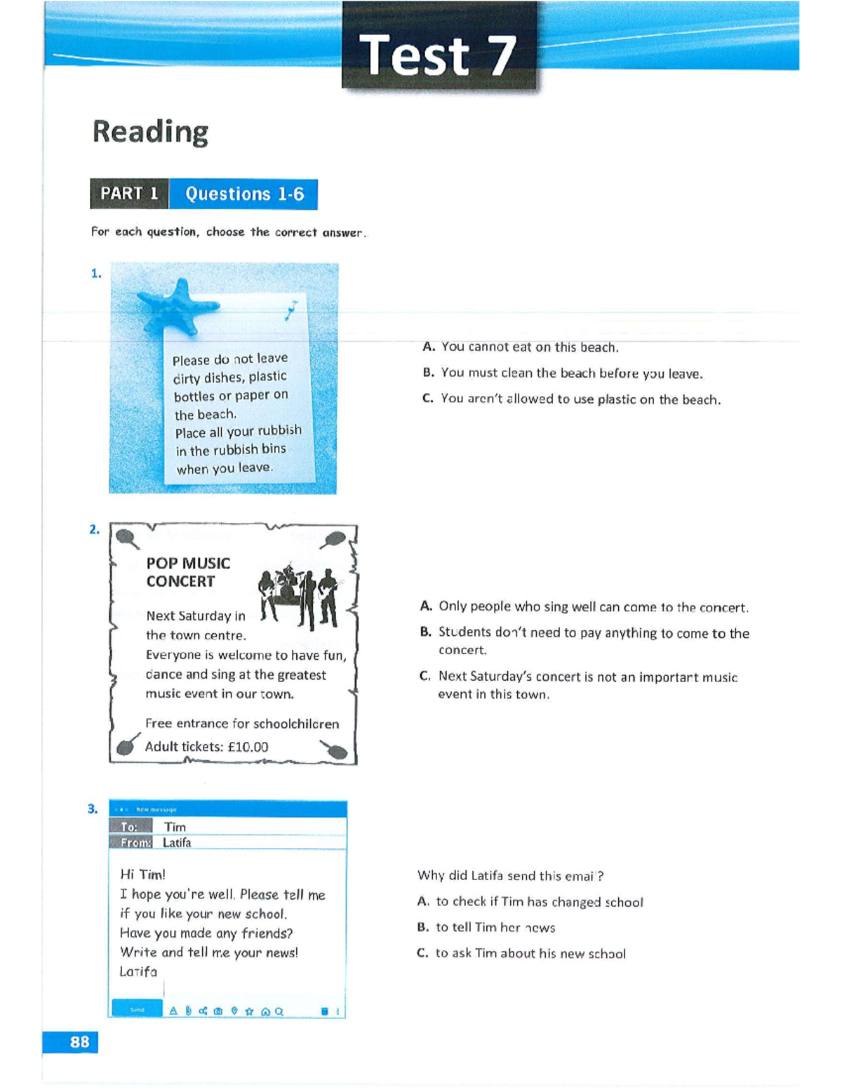 Succeed KET Test 7 - Reading and Listening Practice Questions - Studocu