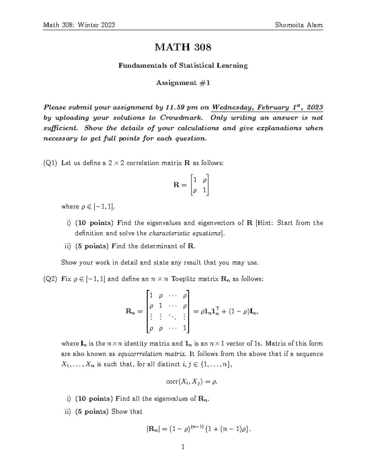 Hw2 - winter 2025 - MATH 308 Archer Yang, McGill University January 29 ...