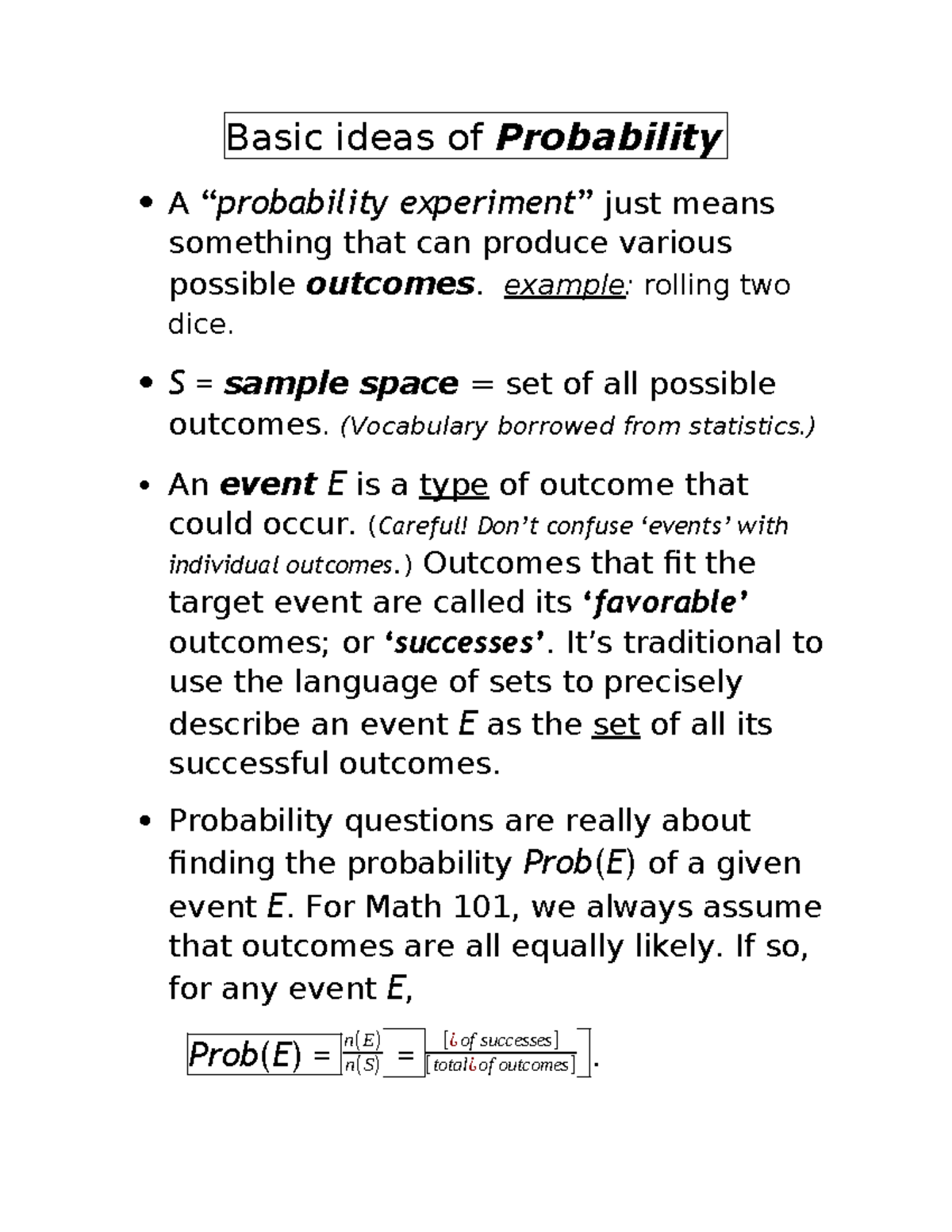 102 Math 101 Probability Basics and Homework Guide - Studocu