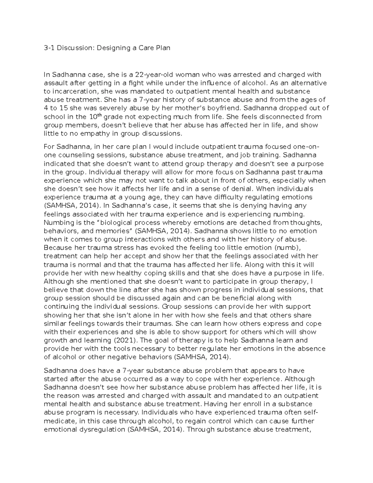 HSE 315 Final Project Client Needs Care Plan Template Guide - Studocu