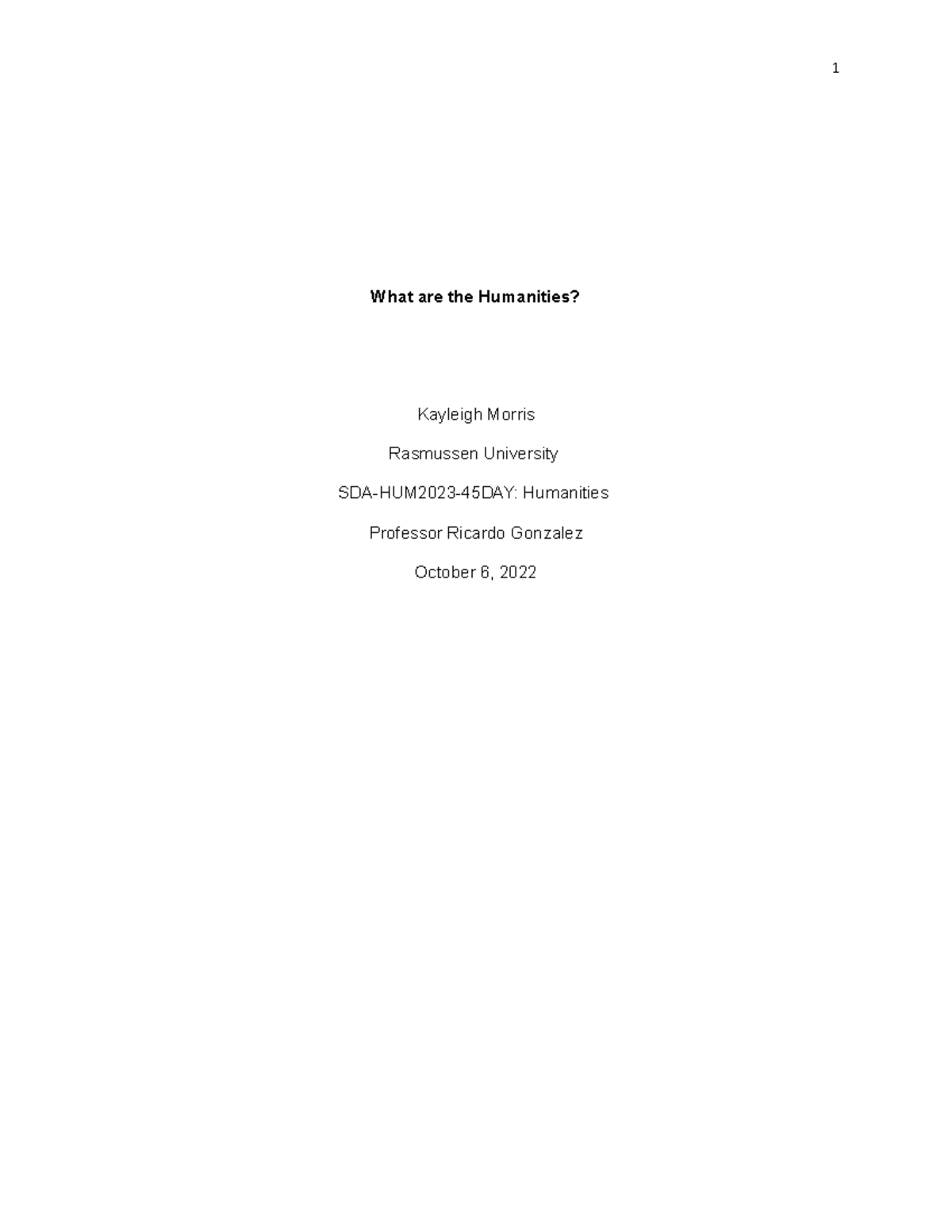 SDA-HUM2023-45DAY: Understanding the Essentials of Humanities - Studocu