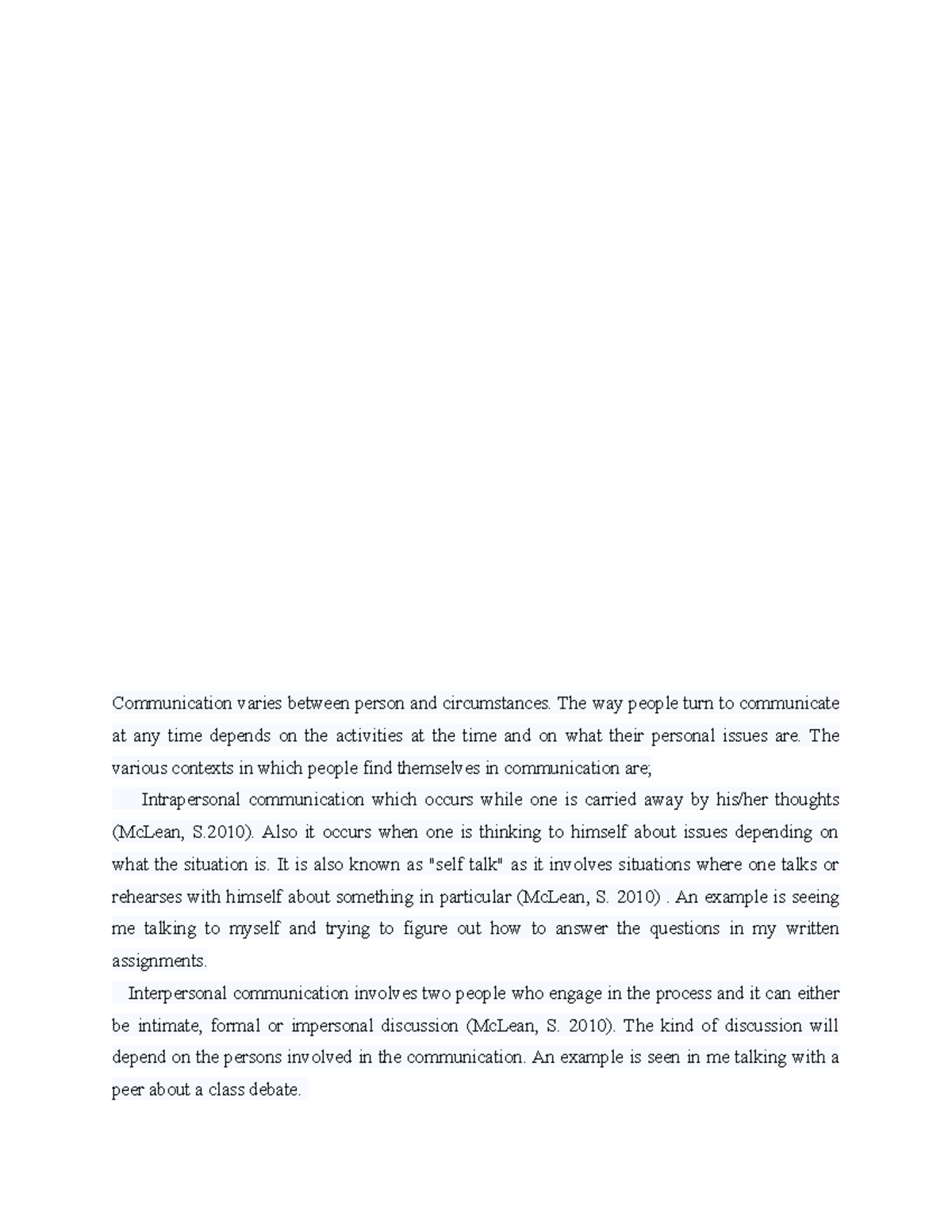 Unit 1 Written Assignment Bus 1105 - Communication varies between ...
