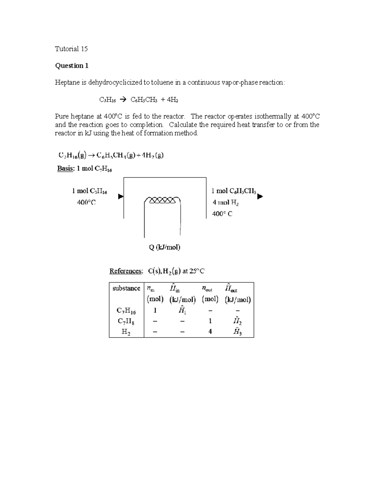 Solution Tutorial 15: Heat Transfer Calculations for Reactions (SMJC ...