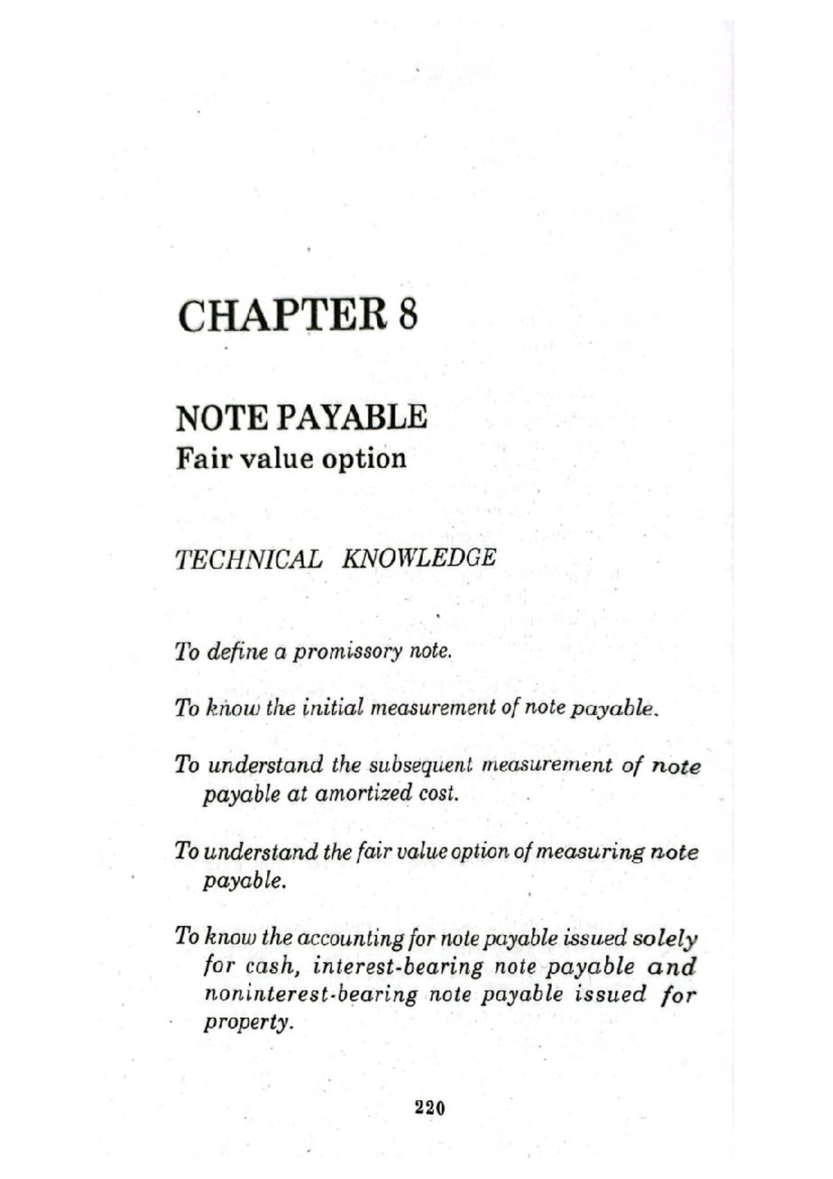 C8 - Chapter 8: Note Payable and Fair Value Option Analysis - Studocu