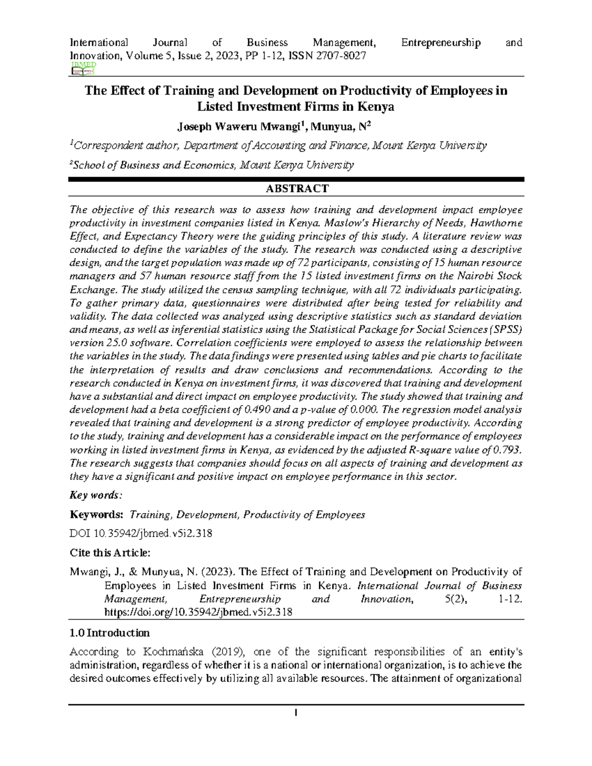 The Impact of Training and Development on Employee Productivity in ...