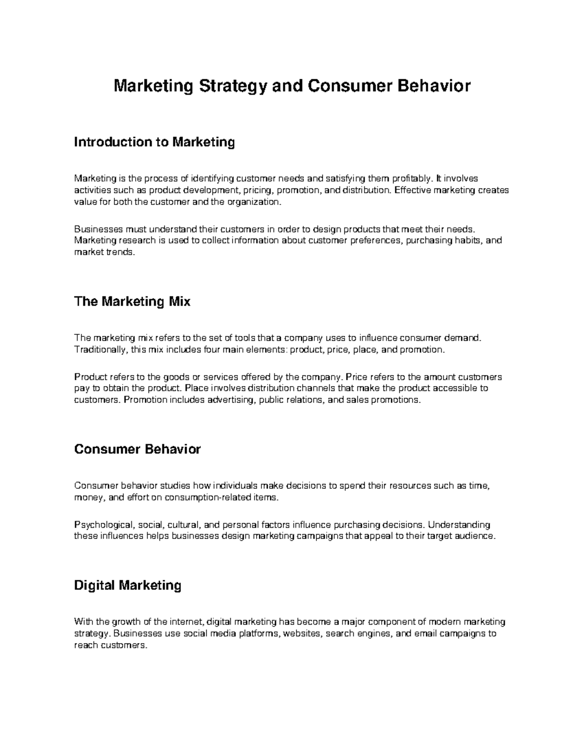 Marketing Strategy Guide: Understanding Consumer Behavior and Digital ...