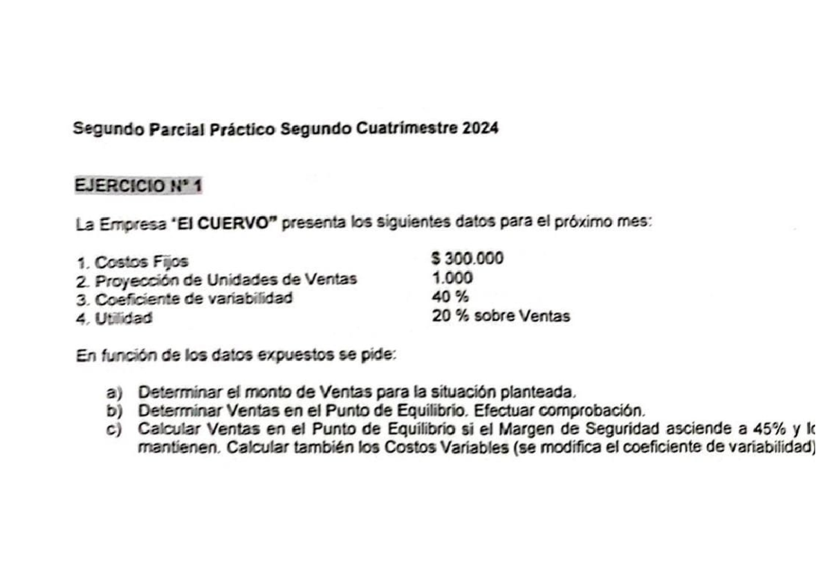 Segundo Parcial Práctico 2024: Análisis de Ventas y Costos - Studocu