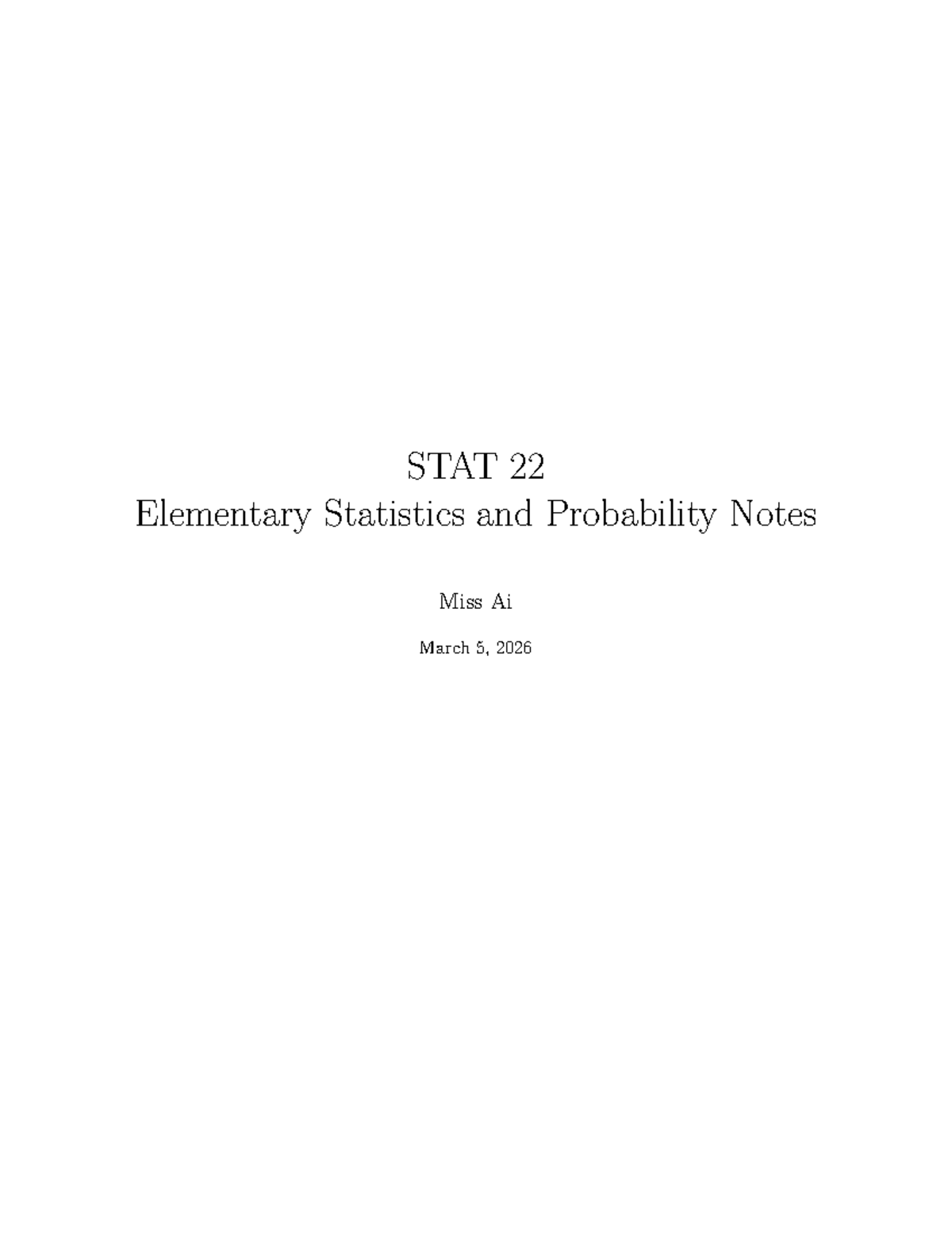 STAT 22 Elementary Statistics & Probability Notes - Unit 3 - Studocu