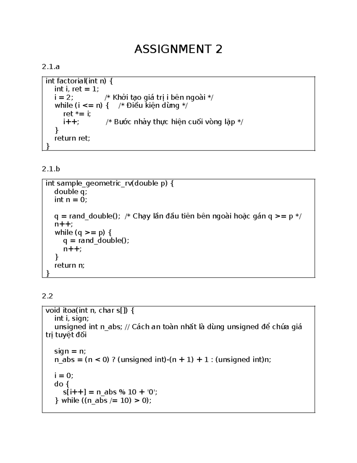 Assignment 2: Functions and Algorithms in C Programming - Studocu
