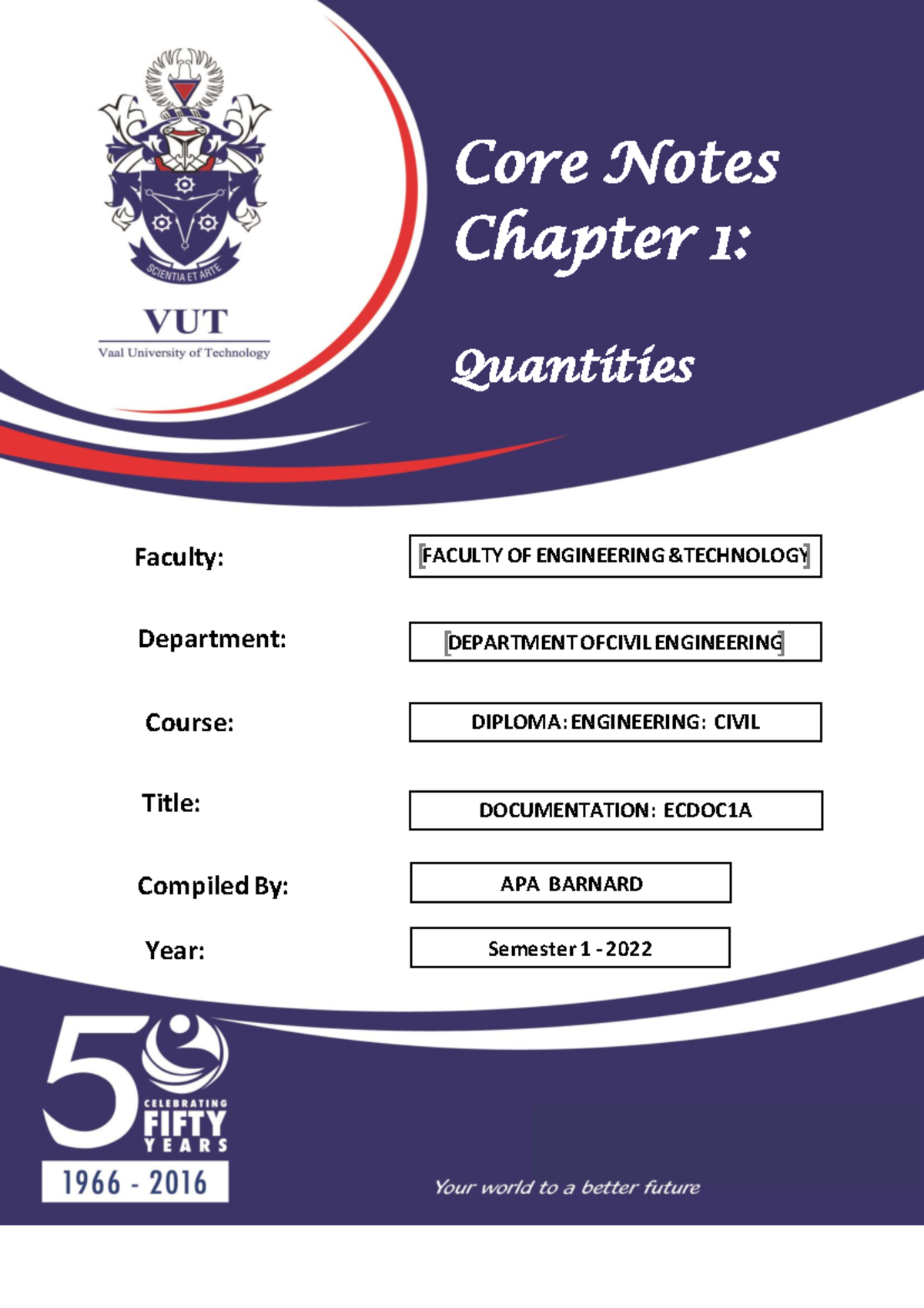 Chapter 1: Quantities Documentation I - ECDOC1A - Semester 1 2022 - Studocu