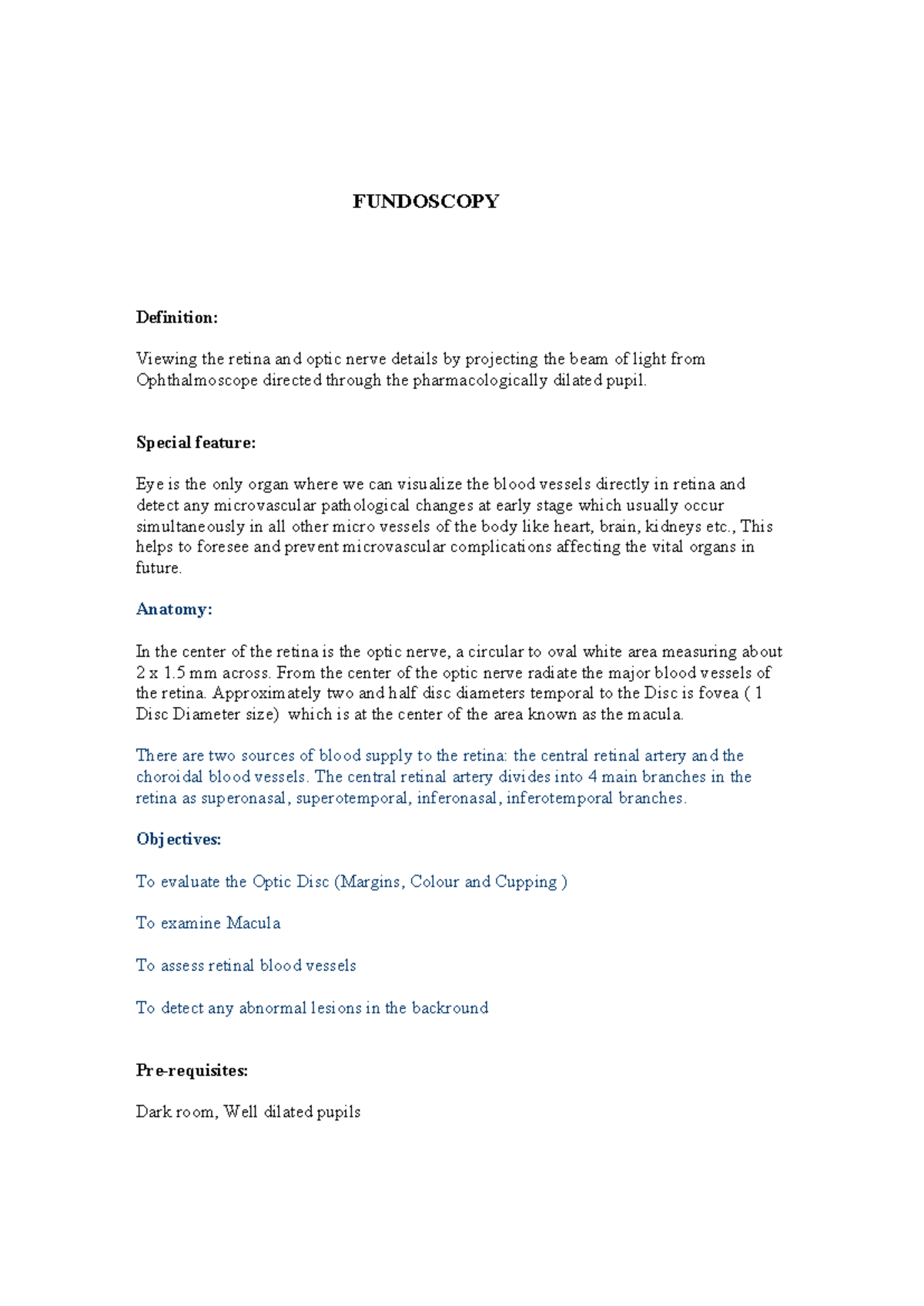 FUNDOSCOPY: Clinical Skills in Retinal Examination and Pathology - Studocu