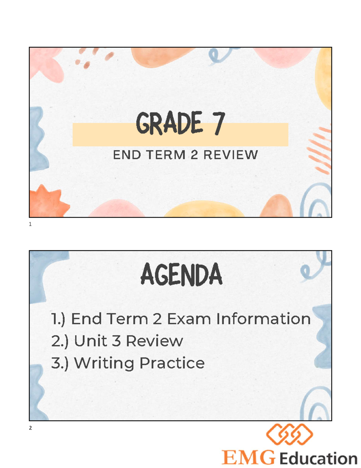 G7 - End of Term 2 Exam Review & Study Guide - Studocu