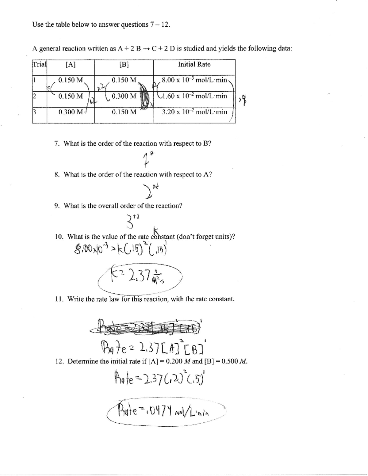 Kinetics Practice Exercise 2 - AP Chem with Mrs. Martin - Studocu