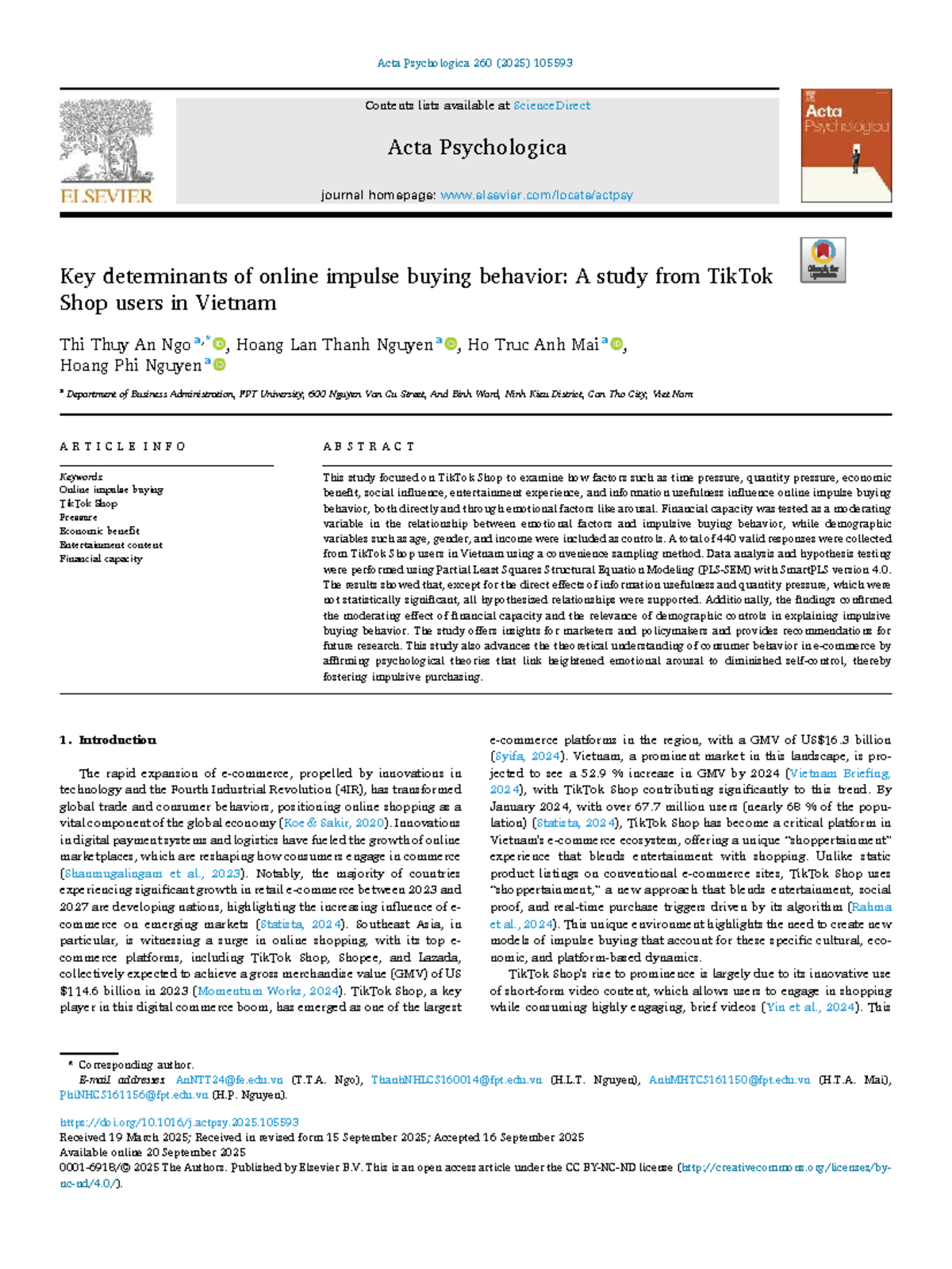 Key Determinants of Online Impulse Buying Behavior: Insights from ...