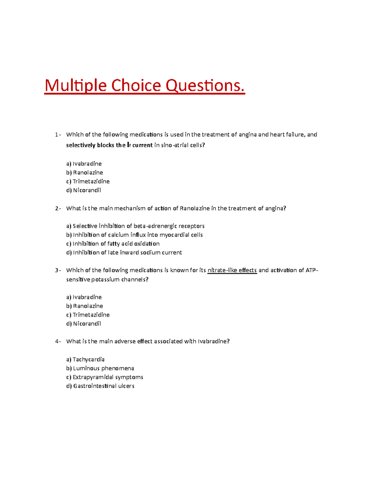 Multiple Choice Questions Lecture 7 - Multiple Choice Questions. 1 ...