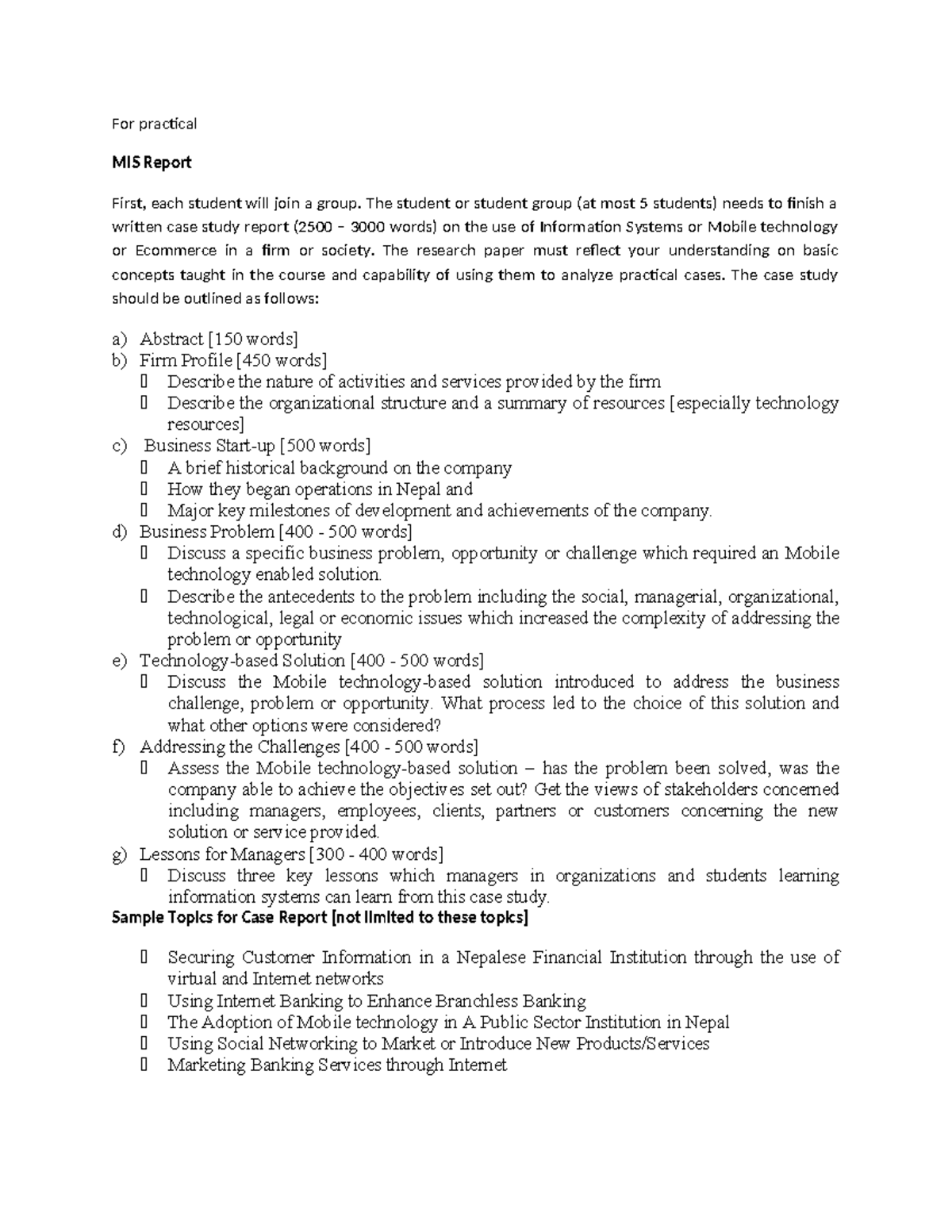 MIS Case Study Report: Analyzing Mobile Tech Solutions in Firms - Studocu