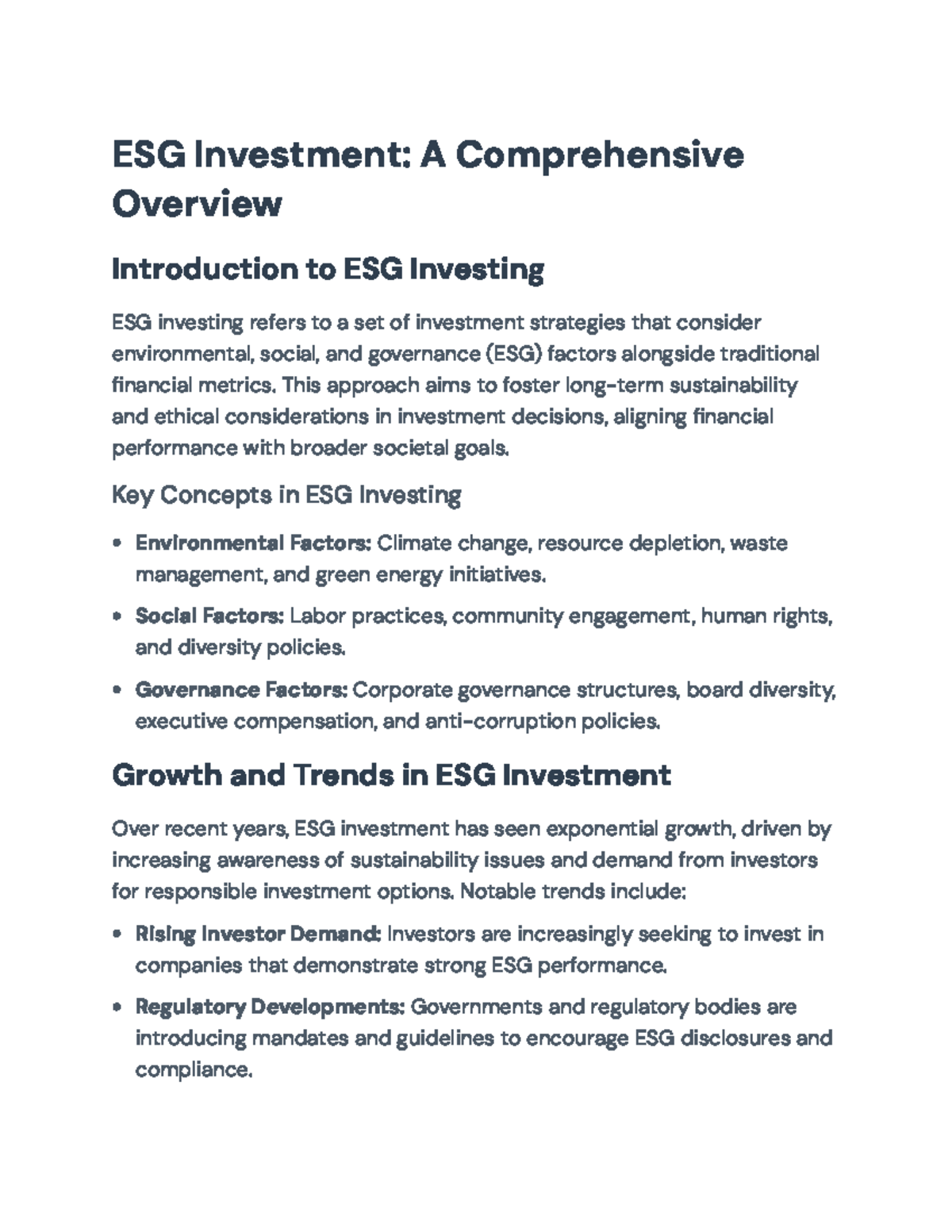ESG 101: Comprehensive Overview & Strategies for Sustainable Investing ...